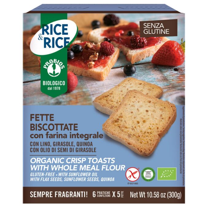 PROBIOS RICE&RICE FETTE BISCOTTATE CON FARINA INTEGRALE 6X50G