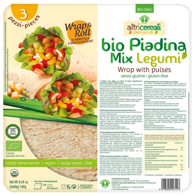 PROBIOS ALTRI CEREALI PIADINA MIX LEGUMI 3X60G