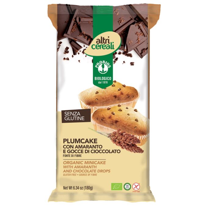 PROBIOS ALTRI CEREALI PLUMCAKE CON AMARANTO E GOCCE DI CIOCCOLATO 4X45G