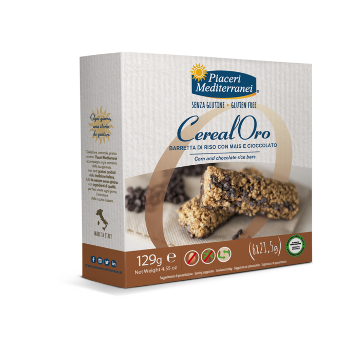 PIACERI MEDITERRANEI  BARRETTE RISO MAIS E CIOCCOLATO 6X21,5G