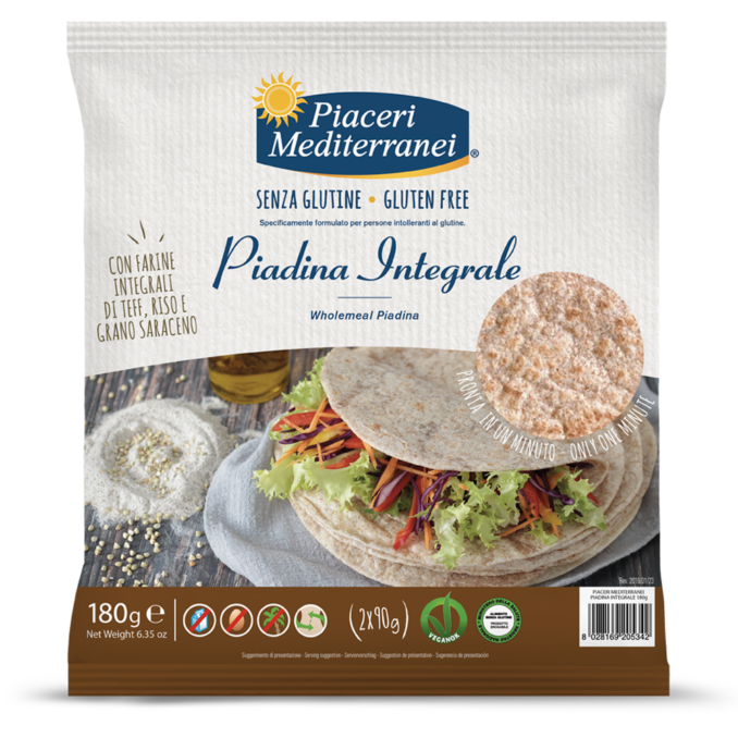 PIACERI MEDITERRANEI  PIADINA INTEGRALE 180G
