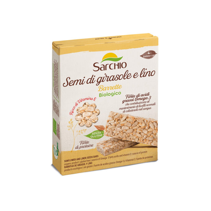 SARCHIO SNACK SEMI DI GIRASOLE E LINO BARRETTE BIO 4 PZ TOT 80G
