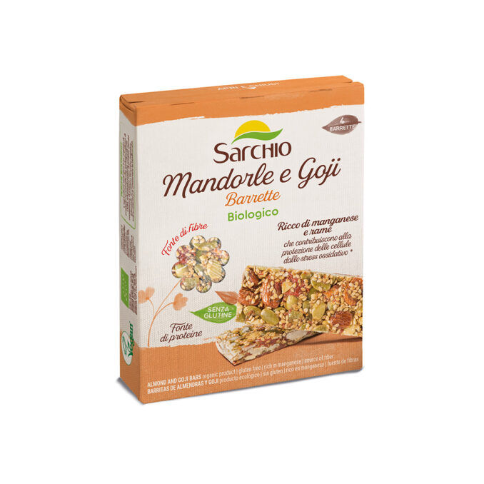SARCHIO BARRETTE SNACK MANDORLE E GOJI BIO 80G - 4 PZ