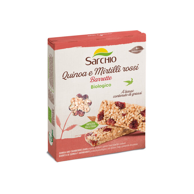 SARCHIO SNACK QUINOA E MIRTILLI ROSSI BARRETTE BIO 80G 4 PZ
