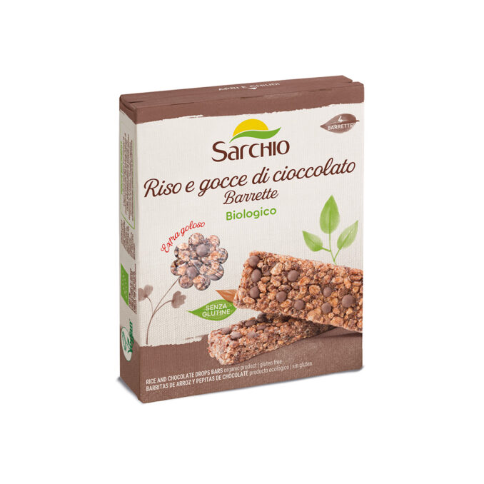 SARCHIO SNACK RISO E GOCCE DI CIOCCOLATO BARRETTE BIO 80G