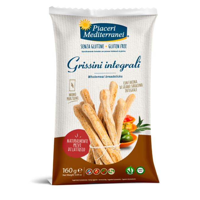 PIACERI MEDITERRANEI - GRISSINI INTEGRALI 160G