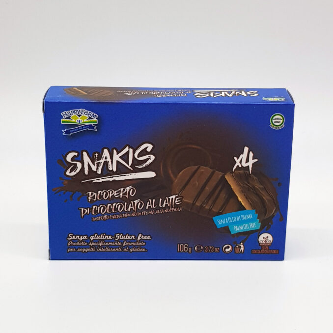 HAPPY FARM SNAKIS AL CACAO BISCOTTO RIPIENO DI CREMA ALLA NOCCIOLA