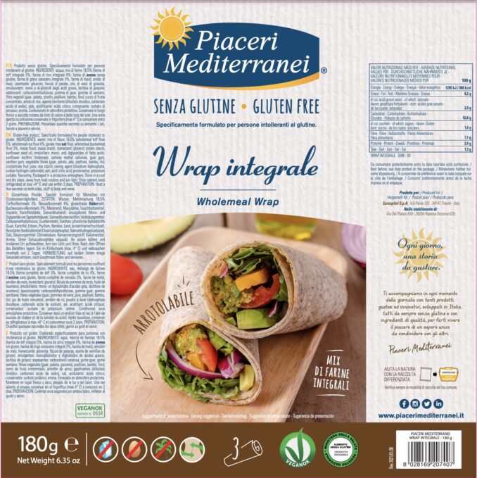 PIACERI MEDITERRANEI - WRAP INTEGRALE  180GR