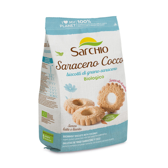 SARCHIO - BISCOTTI AL SARACENO E COCCO S/LIEVITO